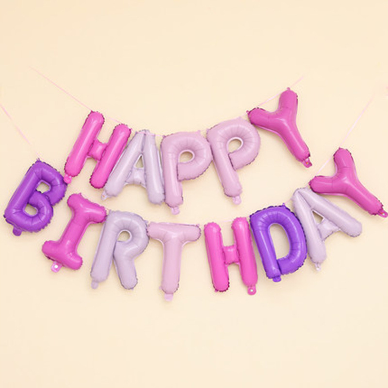 16-inch happy birthday letter set happybirthday aluminum balloon pendant aluminum foil ball celebration Specification drawing