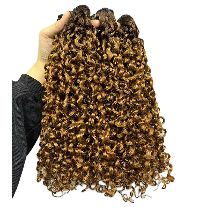 front lace wig real human hair humanhairwig double drawn bouncy pissy curly details Picture