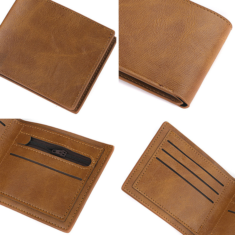 horizontal wallet wholesale men's short wallet men's student wallet retro wallet no logo factory spot Application Scenario