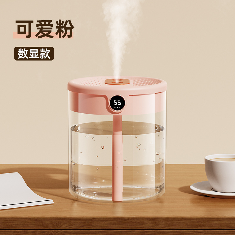 strict selection 2l humidifier usb large capacity home silent bedroom office small night lamp digital display double spray humidifier details Picture