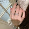 vintage light luxury high-grade retro white shell pink diamond square sugar ring with full diamond palace style temperament ring details Picture