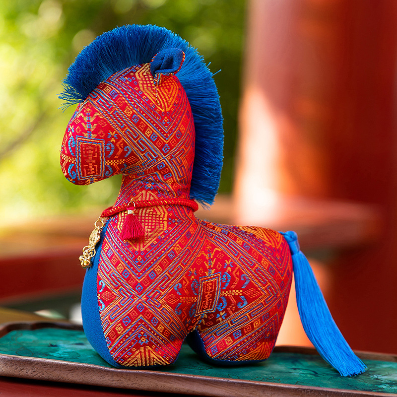 2026 horse year mascot plush toy national style horse plush doll rich fabric pony pendant annual meeting gift Specification drawing