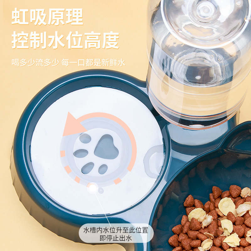 bowl  food basin double bowl cervical spine protection automatic drinking bowl anti-tumble  food rice basin dog pet supplies Specification drawing
