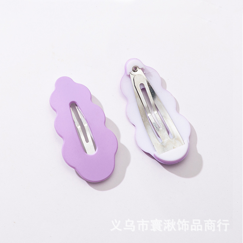 candy color wave clouds bb clip sweet girl barrettes cute bangs side hair clip for broken hair barrettes back head hairpin full figure