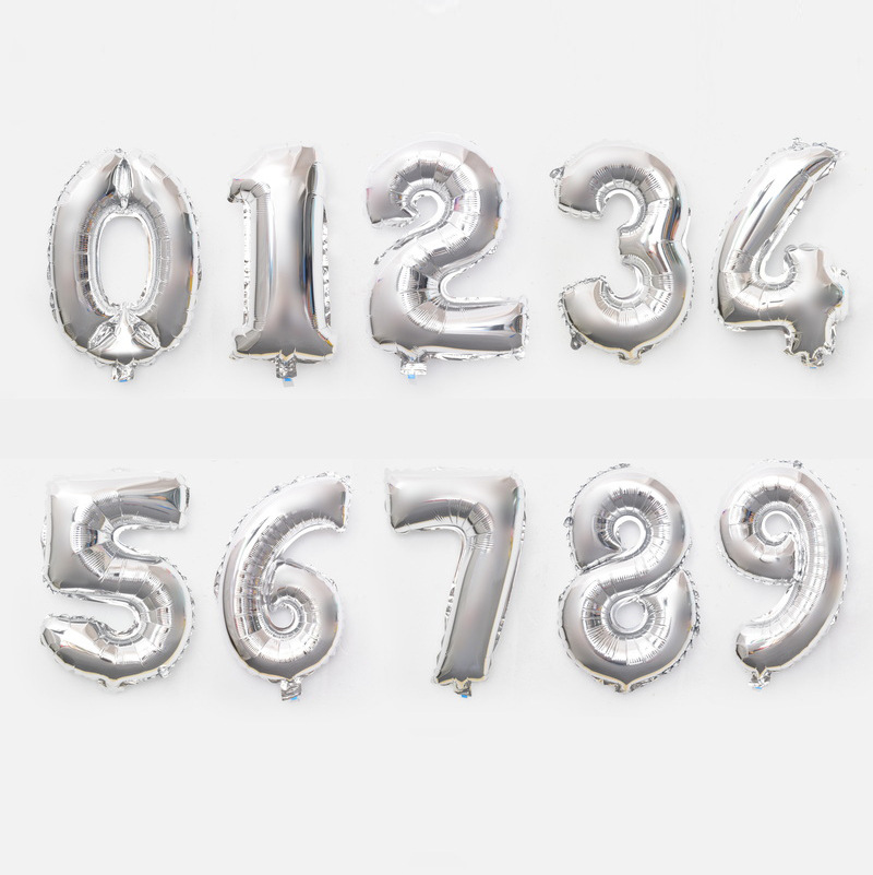 16-inch 32-inch 40-inch letter aluminum balloon holiday birthday party wedding celebration decoration scene aluminum foil balloon Specification drawing