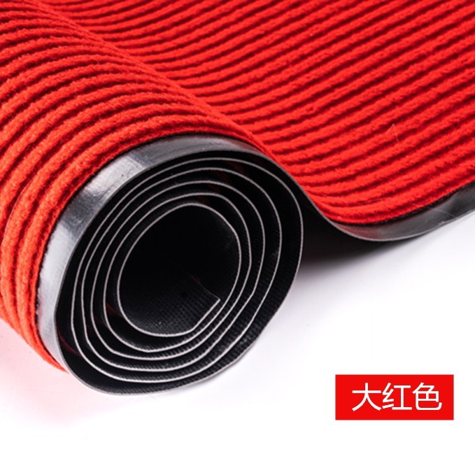 double stripe carpet cutting door corridor aisle pvc doormat household dust removal floor mat hotel absorbent floor mat details Picture