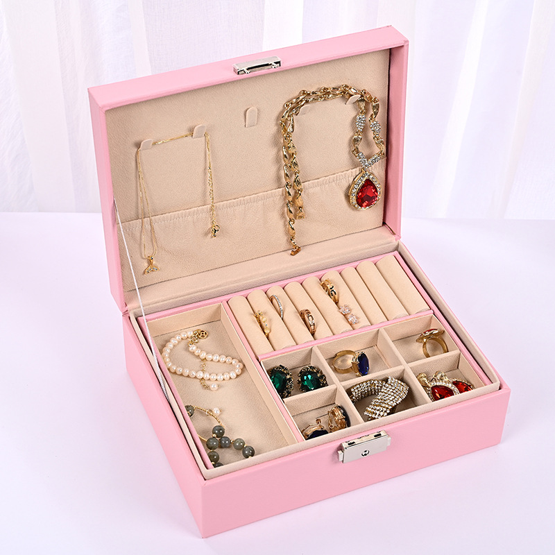 new jewelry box storage box high-grade large capacity ring earrings necklace bangle watch accessories jewellery packing box Item Picture