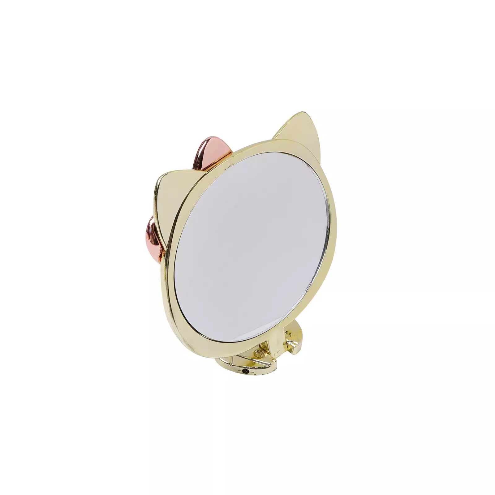 girls' kitty mini mirror cute portable handle portable mirror handheld mirror foldable internet celebrity princess mirror Item Picture