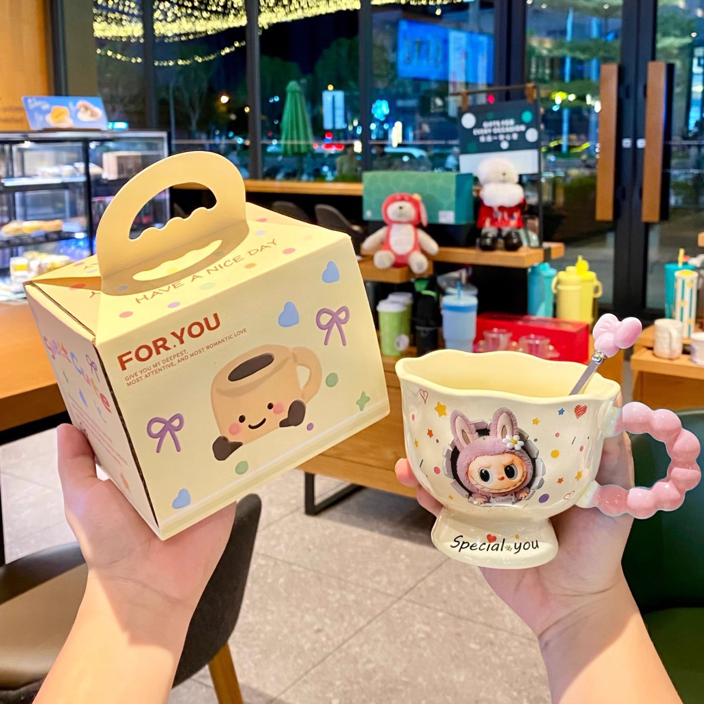cloth mug bubu cup good-looking ceramic girl couple's birthday present water cup hand gift cartoon Application Scenario