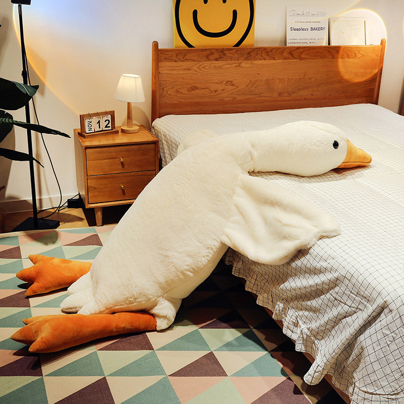 internet celebrity big white geese pillow doll plush toy doll pillow stall gift wholesale long pillow Specification drawing