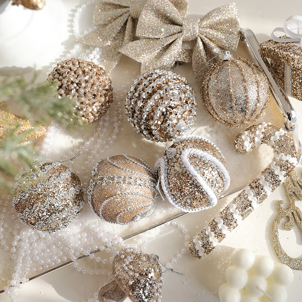 christmas ball colorful ball special-shaped ball colored drawing ball foam ball christmas tree decoration pendant scene layout christmas decoration details Picture