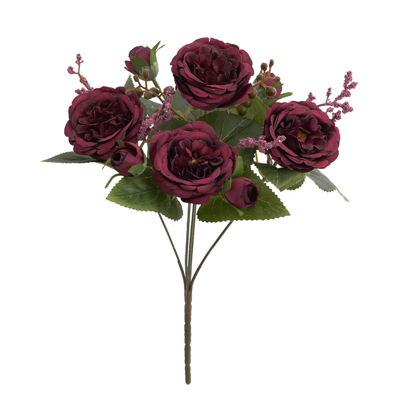 european-style retro hydrangea core peony artificial flower artificial bouquet wholesale wedding stairs ornamental flower artificial flowers silk flower Item Picture