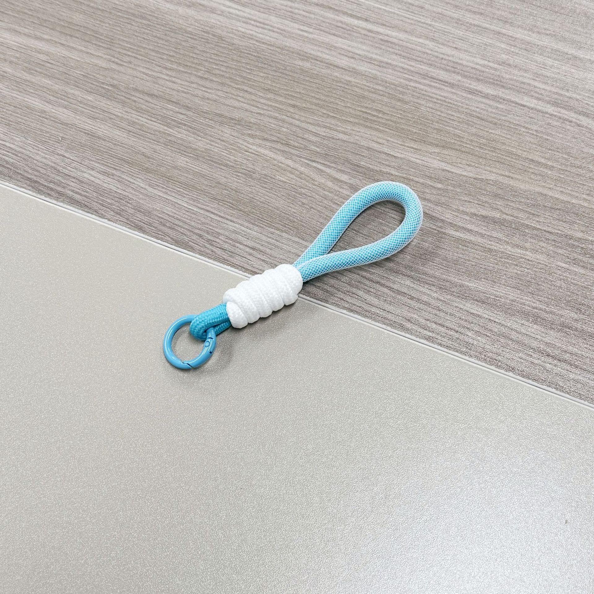 color matching mobile phone lanyard keychain simple mesh short phone case universal hang rope wallet card cover key ring circle details Picture