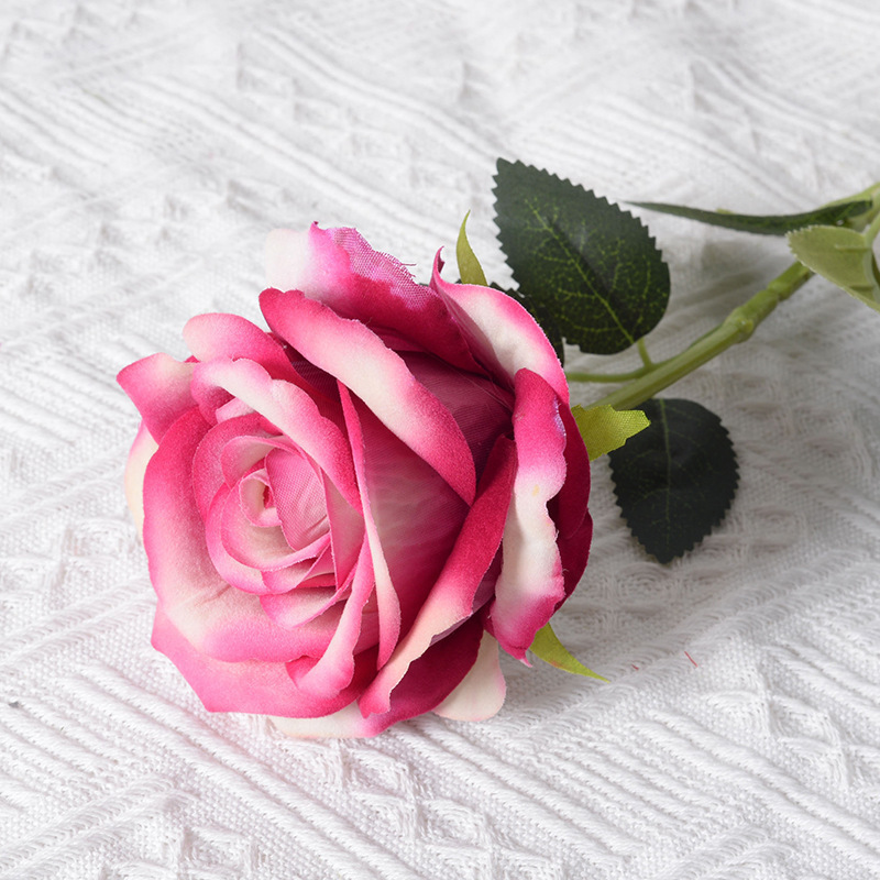 artificial flannelette rose single valentine's day home wedding decorative flowery wall hand feeling artificial flower artificial fake flower Application Scenario
