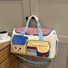 new high-grade niche short-distance travel bag women's large capacity luggage bag handbag maternity package contrast color gym bag Item Picture