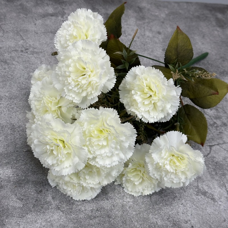 simulation 13 carnation big handle bouquet home hotel wedding celebration dress up emulational flower and silk flower artificial flowers wholesale Specification drawing