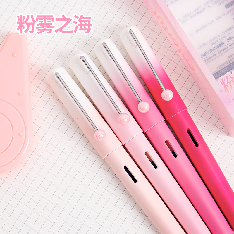 good-looking only for pupils calligraphy pen morandi gradient replaceable ink sac suction moqi positive posture pen wholesale Item Picture