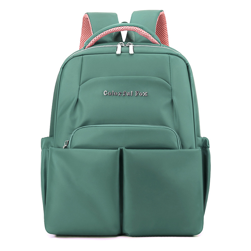 nylon backpack women's large capacity fashion travel solid color simple backpack all-match casual outdoor lightweight schoolbag women Item Picture