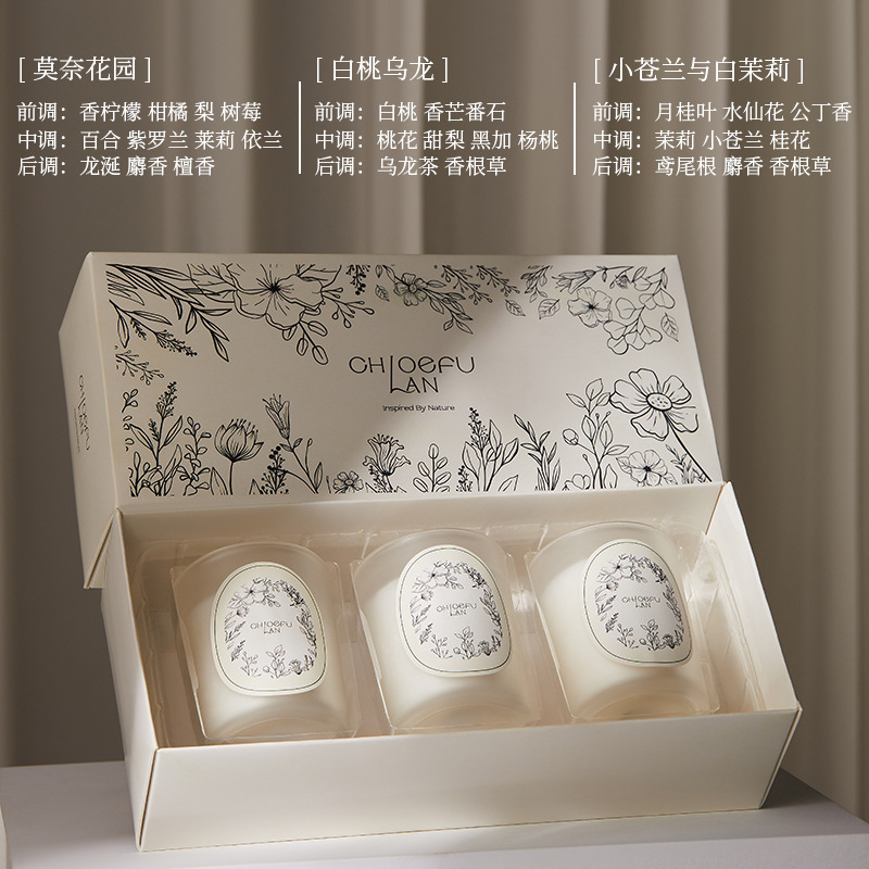 creative frosted glass cup aromatherapy gift box three-piece set high sense hand gift business gift Application Scenario