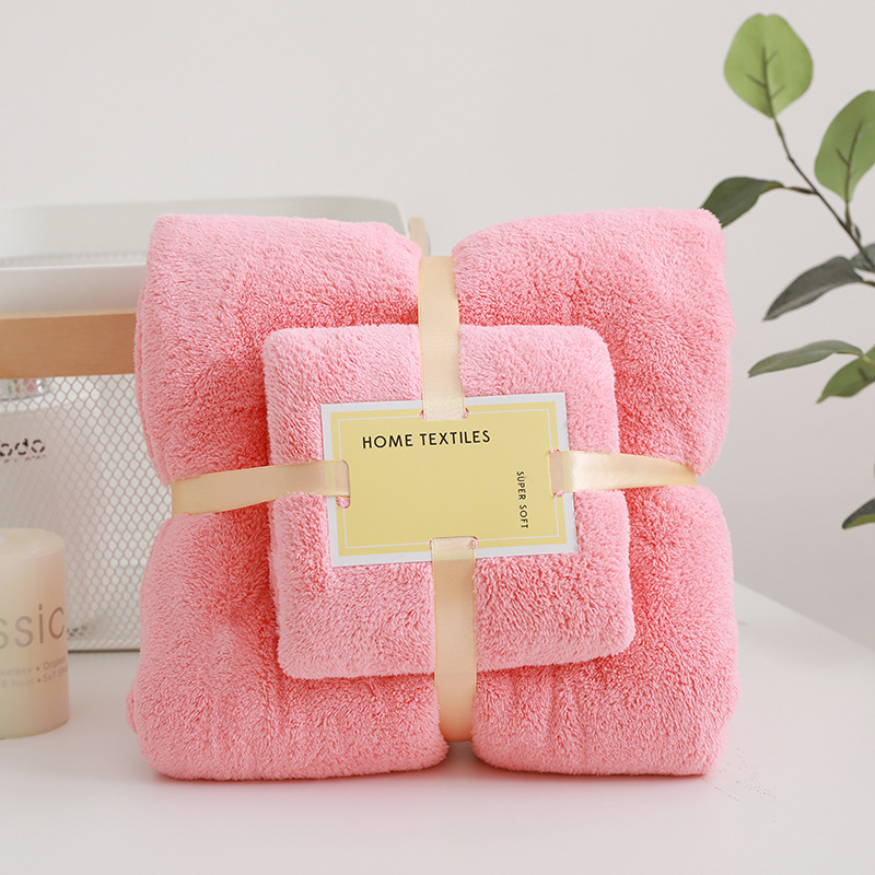 thick absorbent towel bath towel set beach towel plus-sized logo one piece dropshipping coral velvet son and mother covers Item Picture