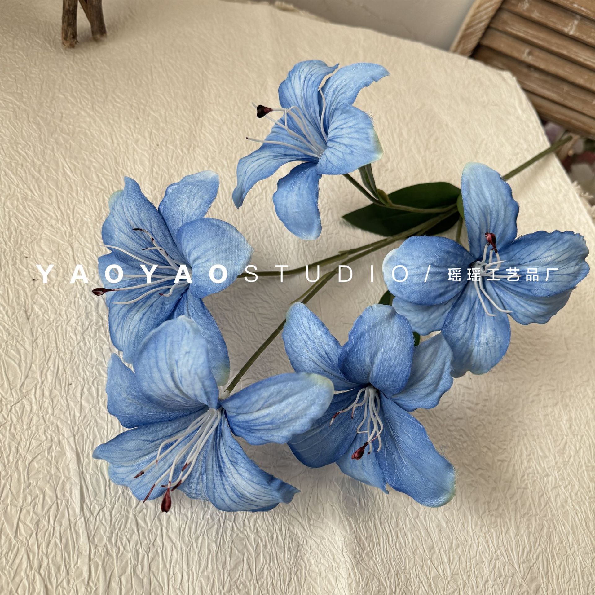 5 heads lily bulb 3d printing hemerocallis lily wedding celebration decoration ground power strip flower photo props home decorative fake flower details Picture