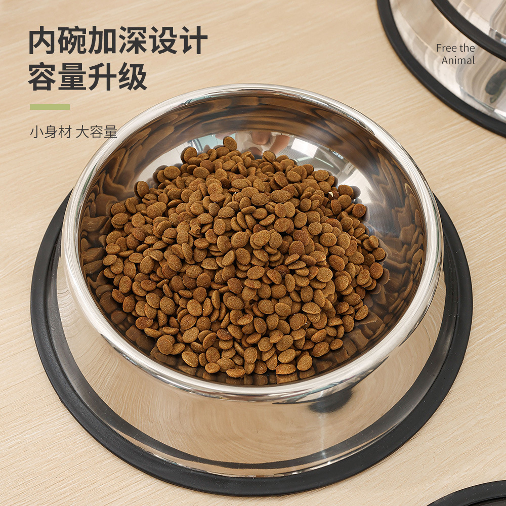 stainless steel dog bowl dog bowl  basin  bowl anti-tumble drop-resistant large dog dog food bowl large capacity wholesale Application Scenario