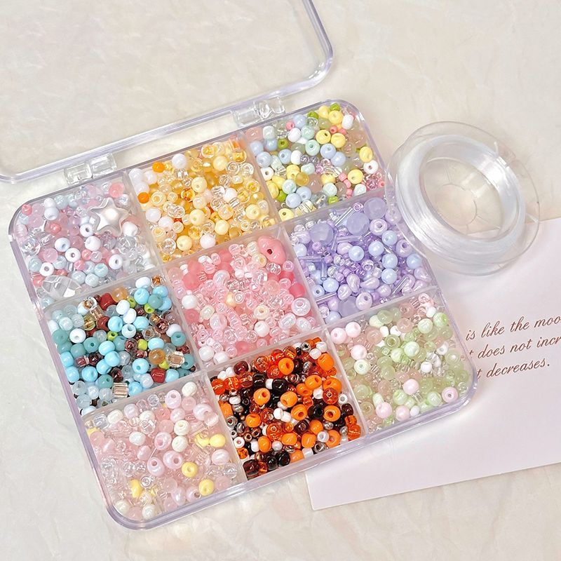 24-grid boxed glass beads mixed scattered beads a complete set of handmade bracelet string beads diy handmade accessories material Specification drawing