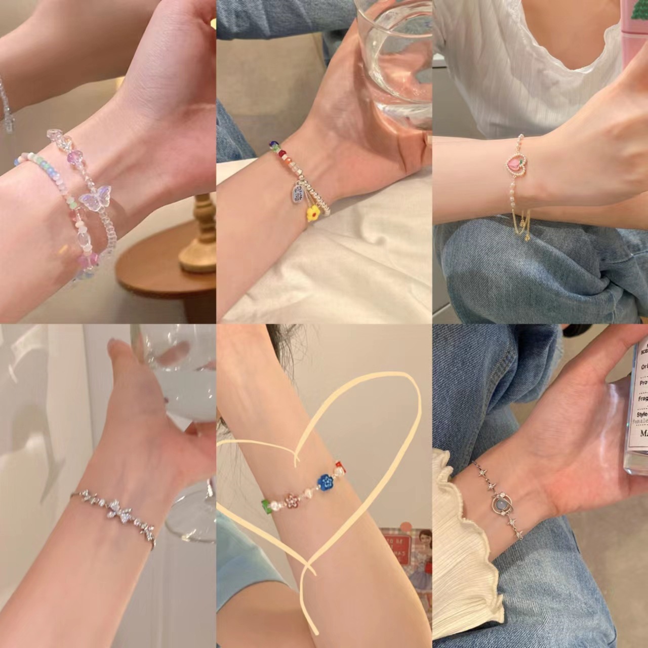 ins trendy crystal bracelet women's design minority all-match temperament bracelet internet influencer pearl bracelet hand jewelry wholesale details Picture