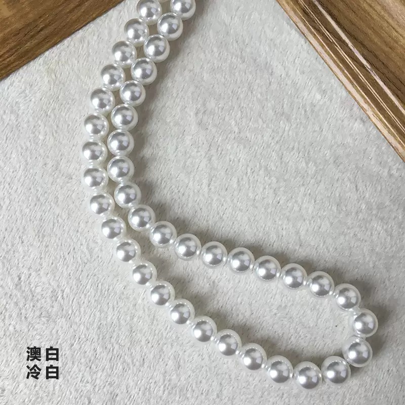 glass pearl straight hole scattered beads shijia pearl diy ornament accessories scattered beads beaded australian white imitation pearl wholesale full figure