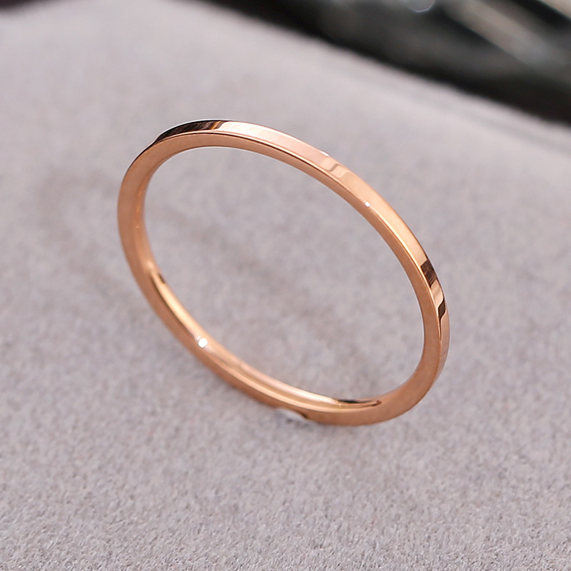 european and american simple titanium steel thin ring female 18k couple couple rings personality trendy stainless steel ins style little finger ring simple bracelet ring Application Scenario