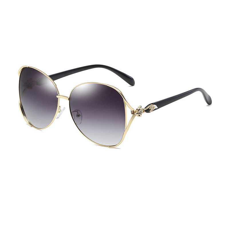 new polarized sunglasses women's european and american large frame fox head sunglasses women's high-grade metal diamond sun glasses Item Picture