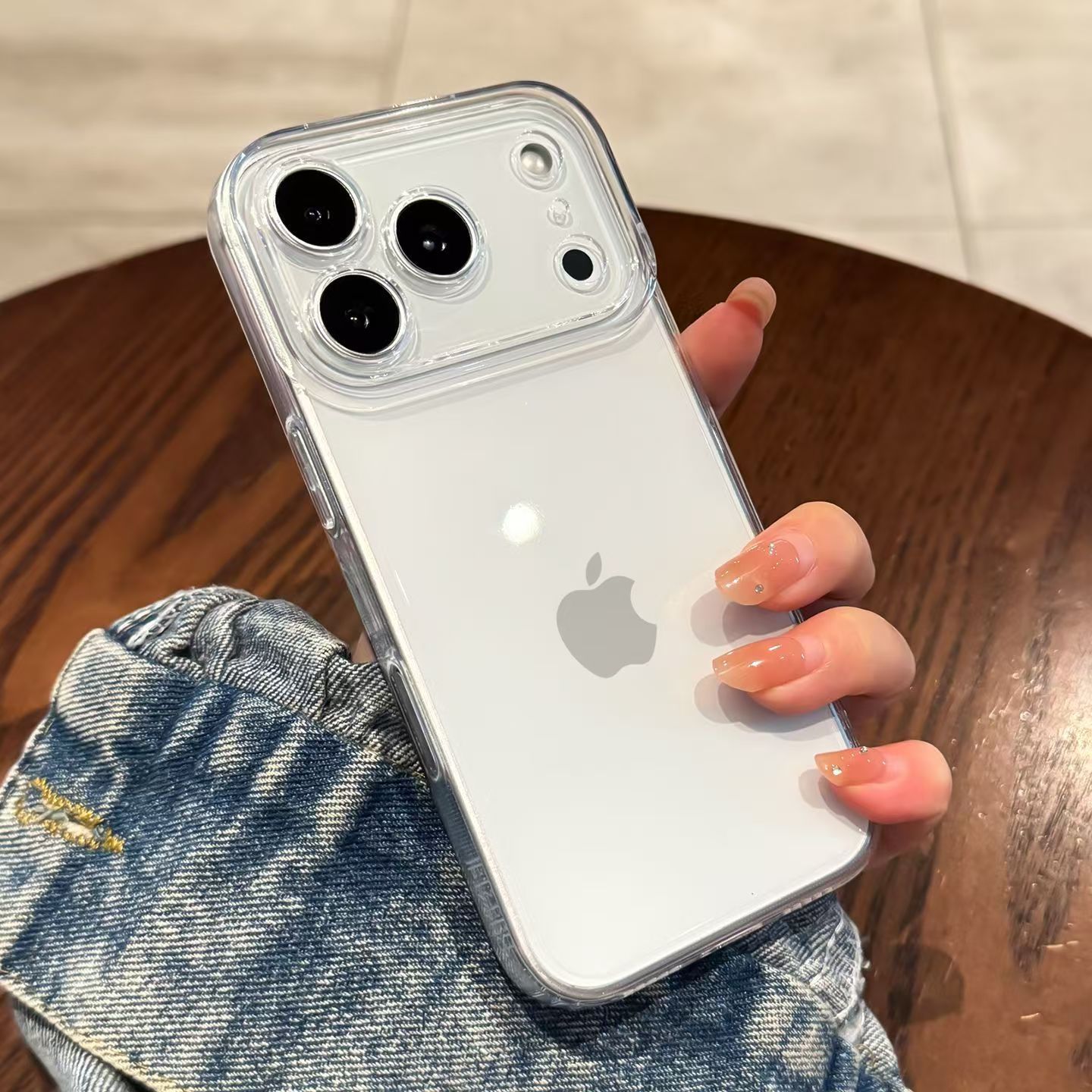 transparent space shell for iphone17promax phone case apple 16e/17pro soft shell 17air simple Item Picture