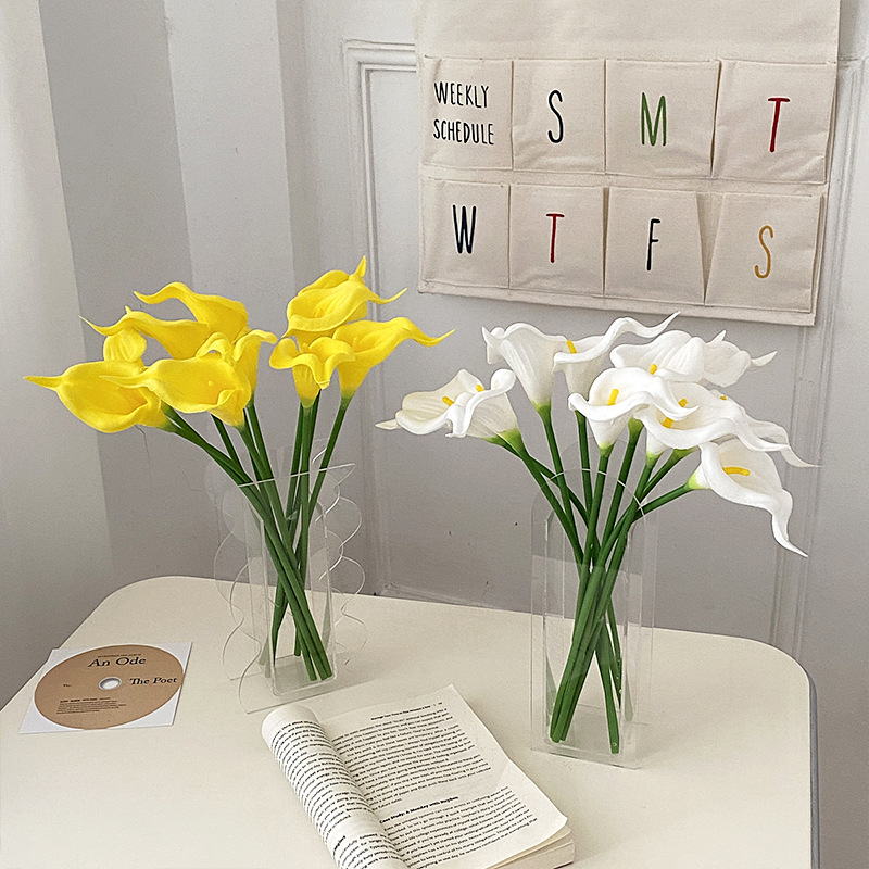 pu mini common calla artificial/fake flower wedding bouquet home decor floriculture simulation plant cross-border wholesale Specification drawing