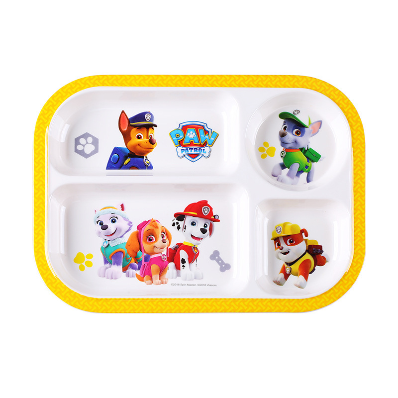 paw patrol tableware household baby infant solid food bowl baby eating grid plate children's bowl spoon with handle Item Picture