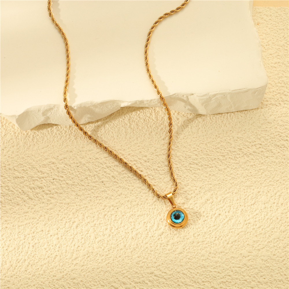 new devil's eye blue pendant necklace men's european and american fashion minority design high-grade clavicle chain female accessories full figure