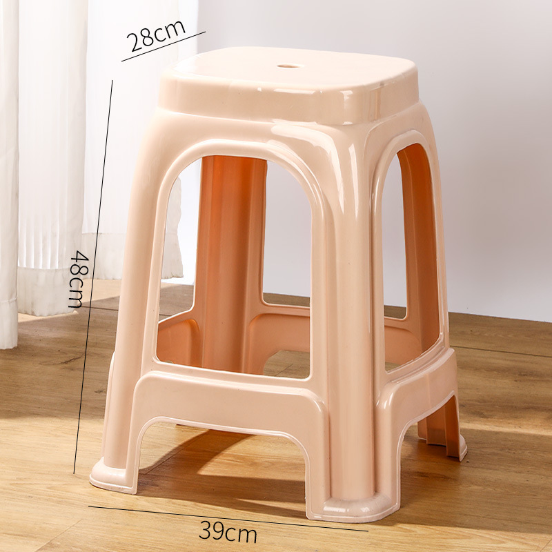 factory wholesale plastic stool thickened anti-fall chair simple style outdoor conference home square stool stackable full figure