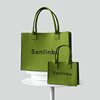 felt bag avocado green shoulder tote felt tote commuter large capacity sports shopping bag net red bag full figure
