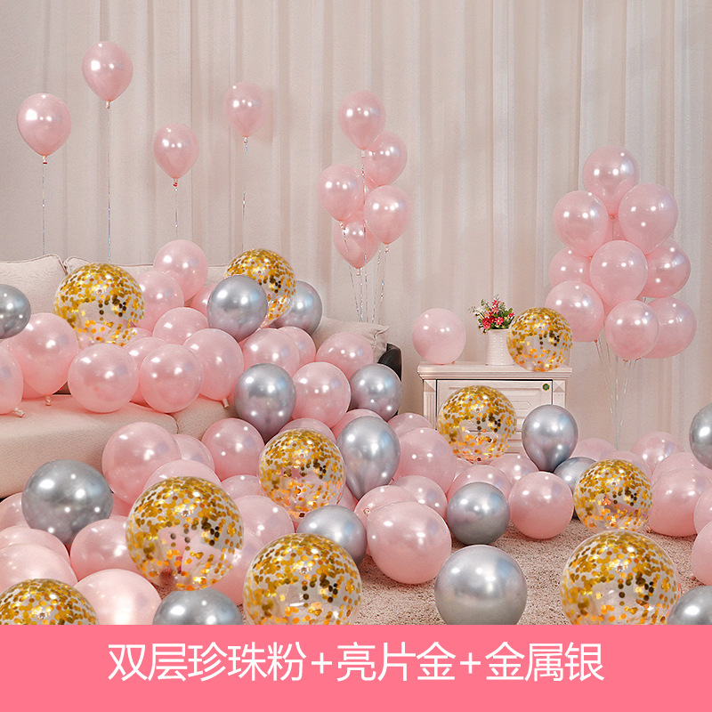 wedding balloons pink wedding ceremony wedding room baby birthday present scene layout set girl new house decoration balloon details Picture