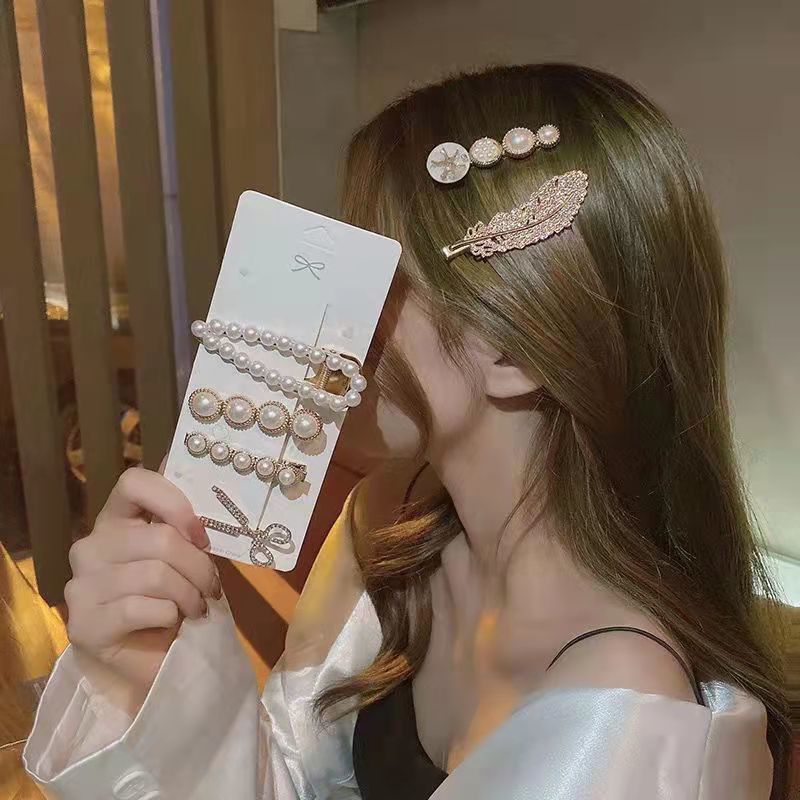 pearl barrettes women's small clip headwear 2025 new internet celebrity side high-end exquisite bangs high-grade hairpin details Picture