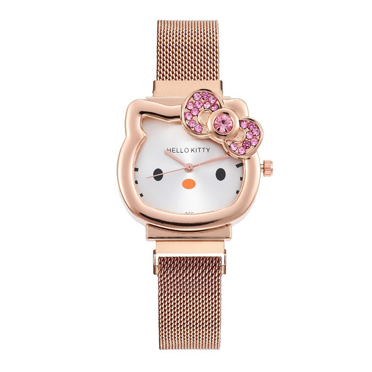 kitty  kt watch diamond bow magnet strap cute cartoon girl student watch  women's watch Specification drawing