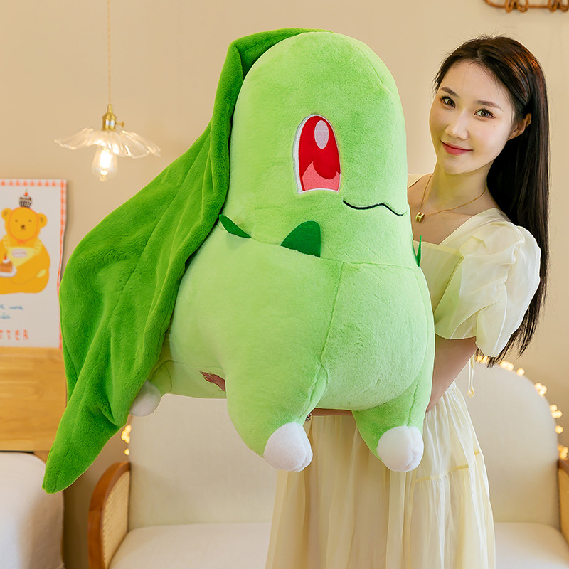 chikorita plush toy pokemon doll pillow transformation plant leaf pokemon doll full figure