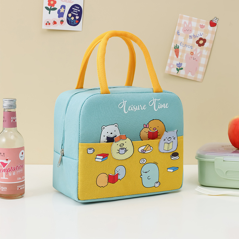 lunch box handbag waterproof heat insulation bag refrigerated bag aluminum foil thickening lunch box bag work with rice lunch box bag lunch box bag full figure