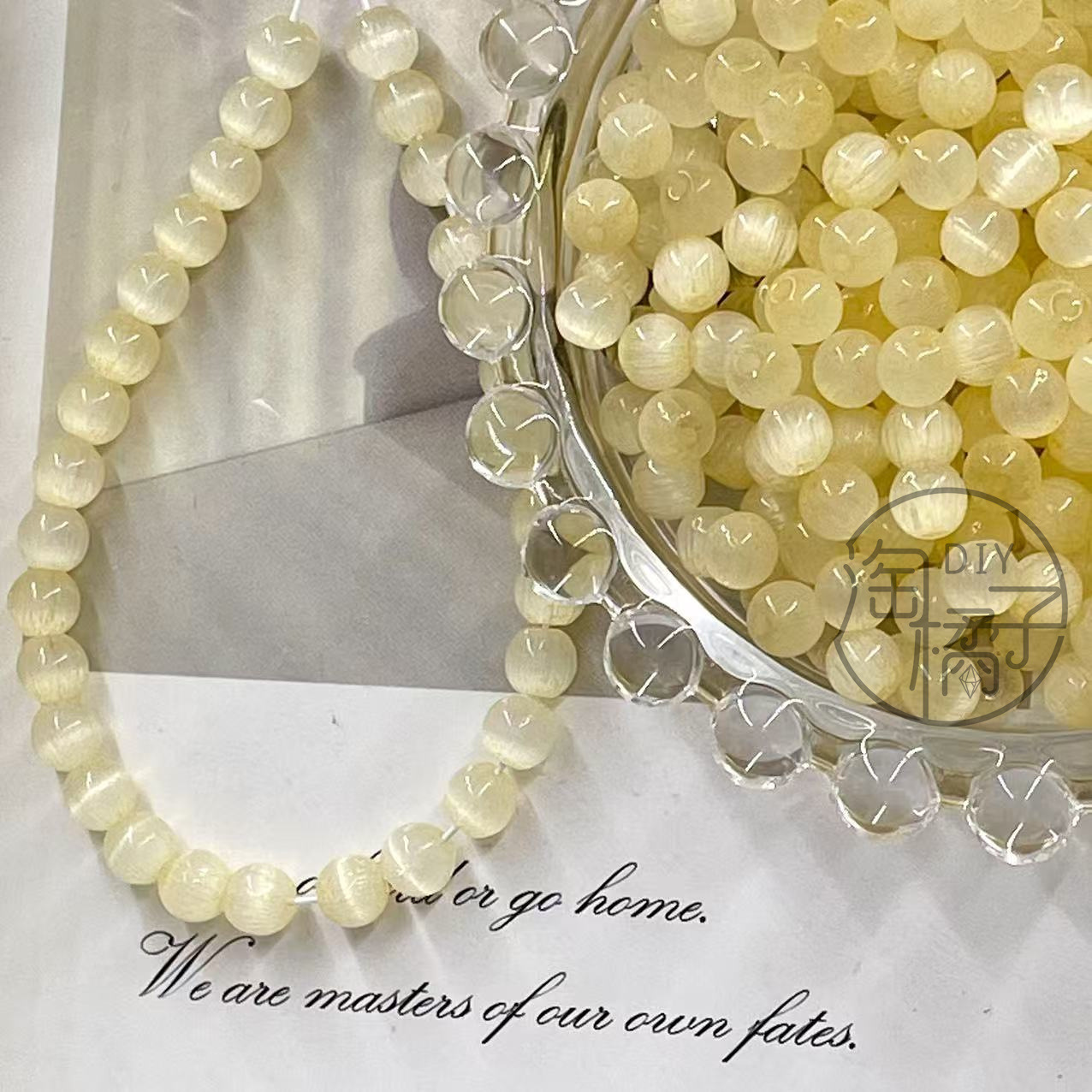 6mm super excellent  eye bead straight hole round beads glass beads handmade diy beaded necklace bracelet mobile phone charm scattered beads Item Picture