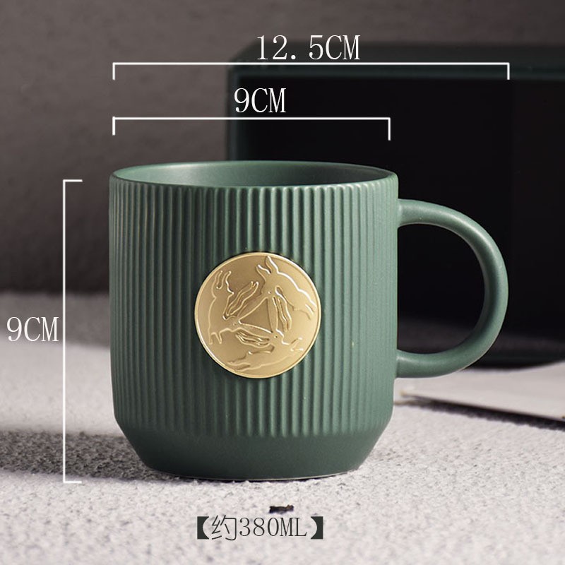 xingba style creative ceramic mug office coffee milk cup gift business gift printed logo Specification drawing