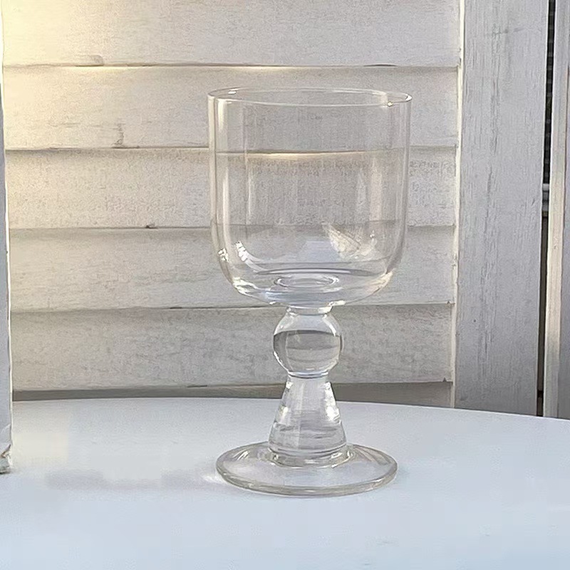 shundish special-interest design middle and ancient high-grade glass vintage ins style champagne glass wine glass fruit wine cold drink cup full figure
