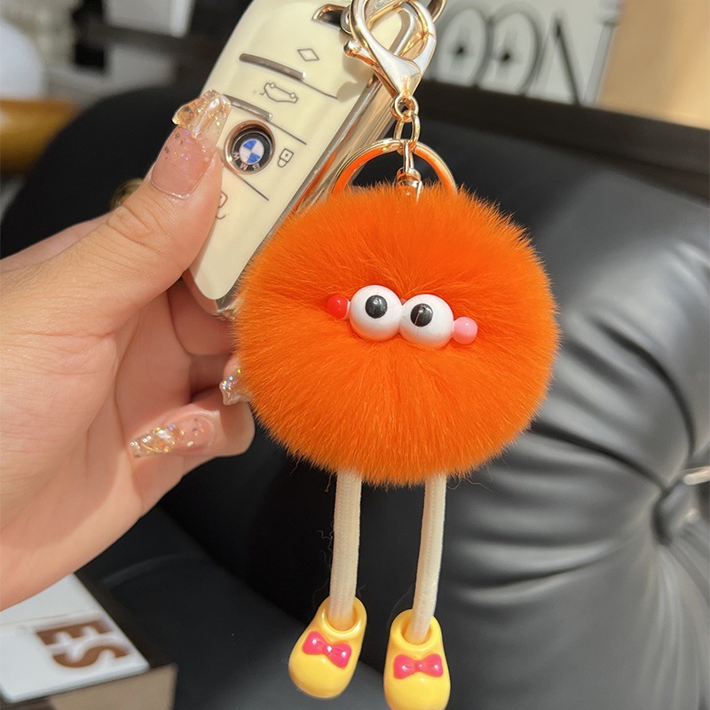 cute imitation rex rabbit big long legs small briquette car key ring pendant plush bag ornaments gift doll doll details Picture