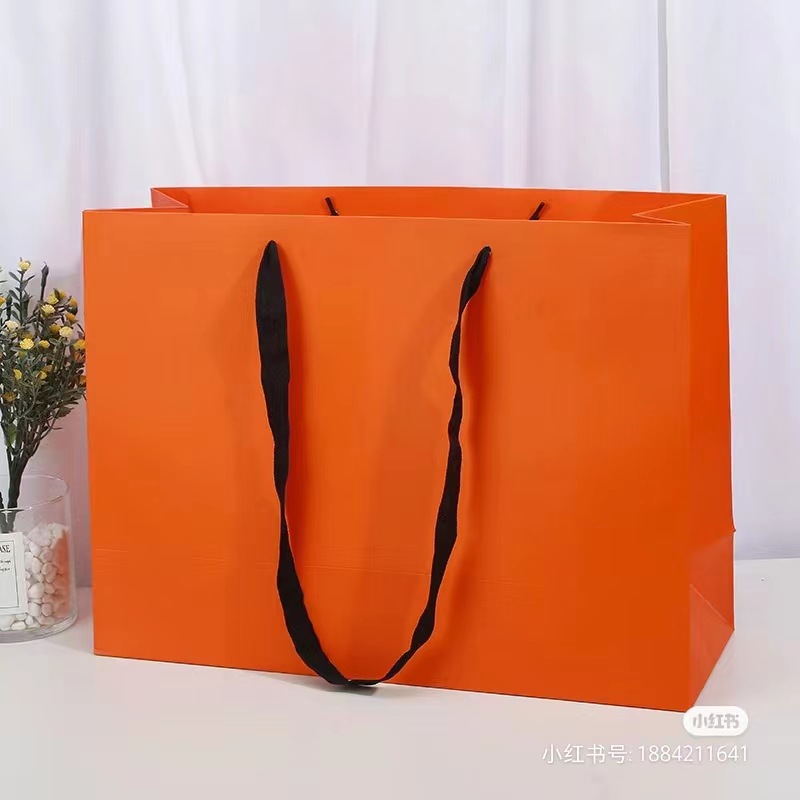 clothing store handbag customized printable logo ornament beauty shop gift bag take-out shopping kraft paper bag spot Specification drawing