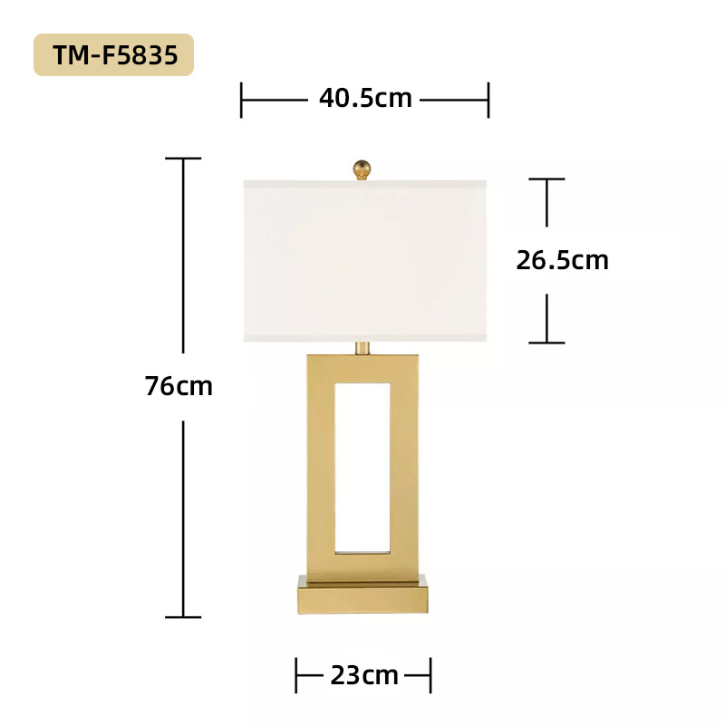 cross-border table lamp bedside high-grade modern chinese style hotel table lamp living room bedroom metal fabric large table lamp Item Picture