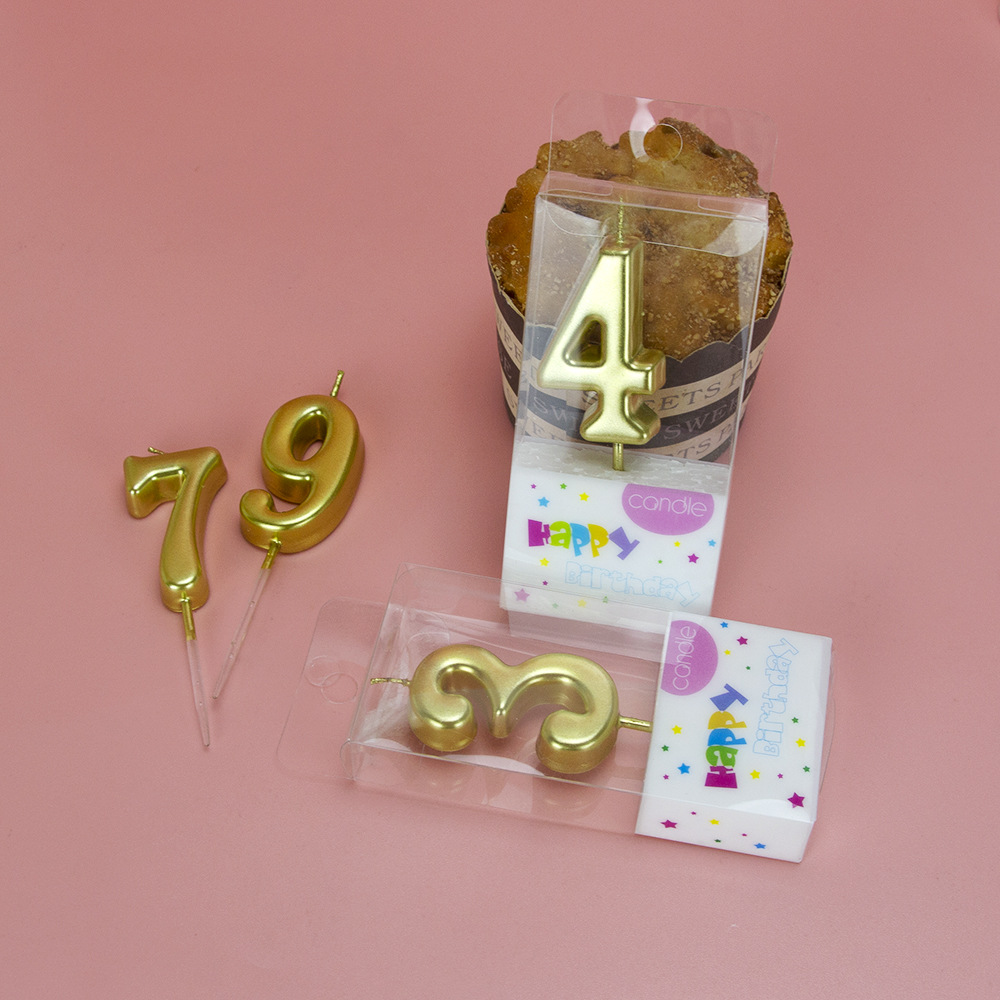 factory direct sales atmosphere golden digital candle creative birthday cake decoration year-old 0-9 birthday candle full figure