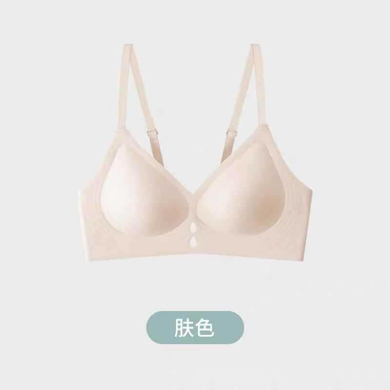 women's underwear breasts contracting push up breast holding anti-sagging seamless wireless fixed cup breathable bra bra details Picture
